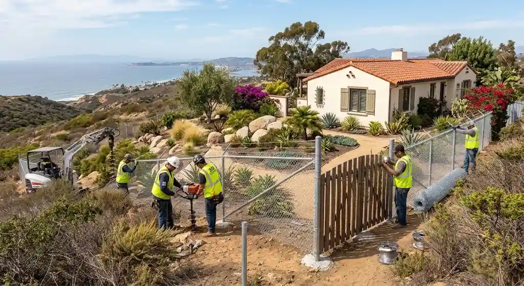 Professional chain link fence installation in San Diego CA
